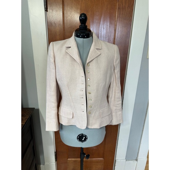Lauren Ralph Lauren Jackets & Blazers - LAUREN Ralph Lauren Blazer Soft Blush Linen Blend Button Tailored Jacket 8P